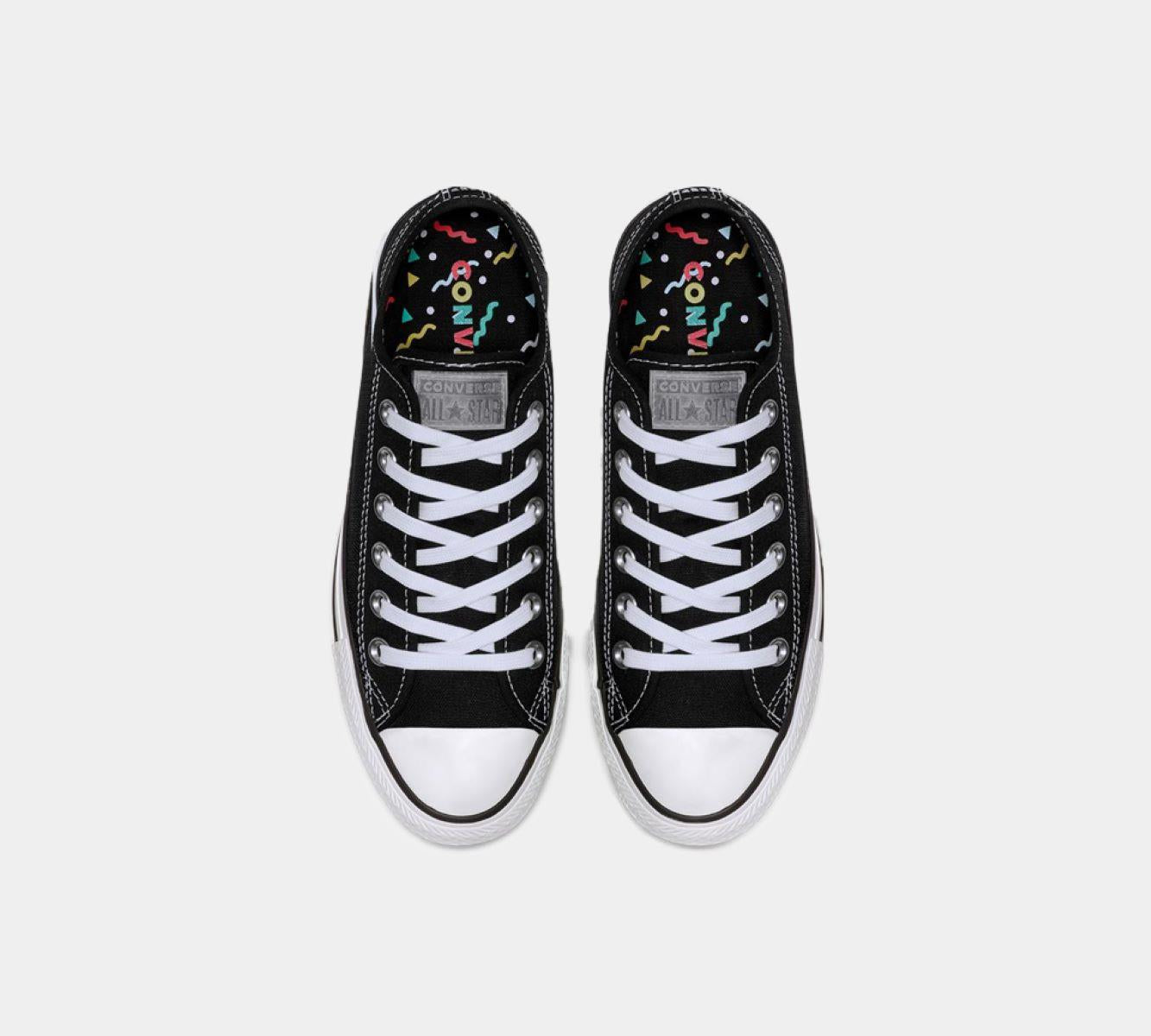 Converse Chuck Taylor All Star OX Black/White Low Top Womens Trainers Shoes UK 3-8 - V