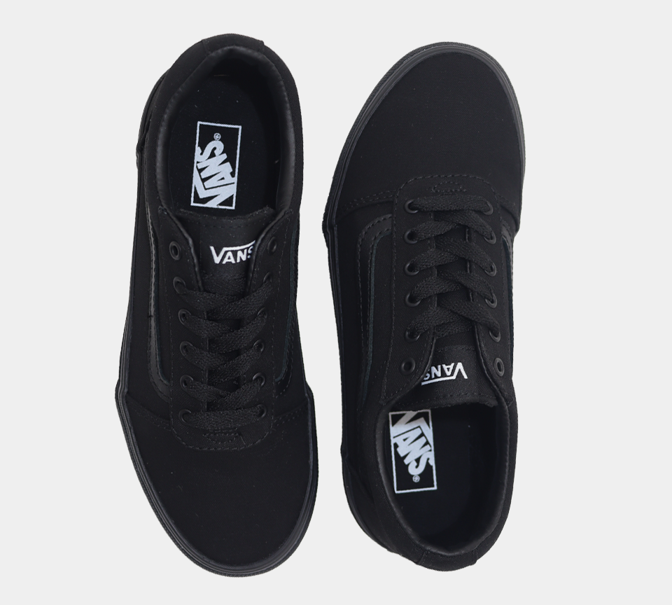 Vans Ward Canvas Kids Girls Shoes Black - UK 10-13/1-6