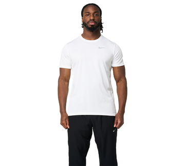 Nike Miler Running T-Shirt Mens White Dri-FIT Short Sleeve Training Tee UK S-2XL