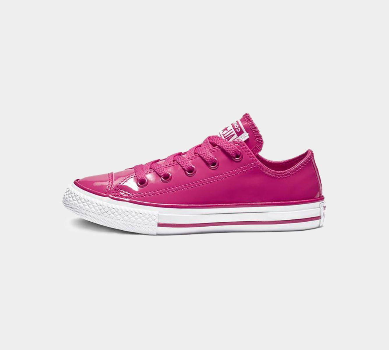 Converse Chuck Taylor All Star Patent Pop Low Top Trainers Women Pink Shoes - UK 10-5.5