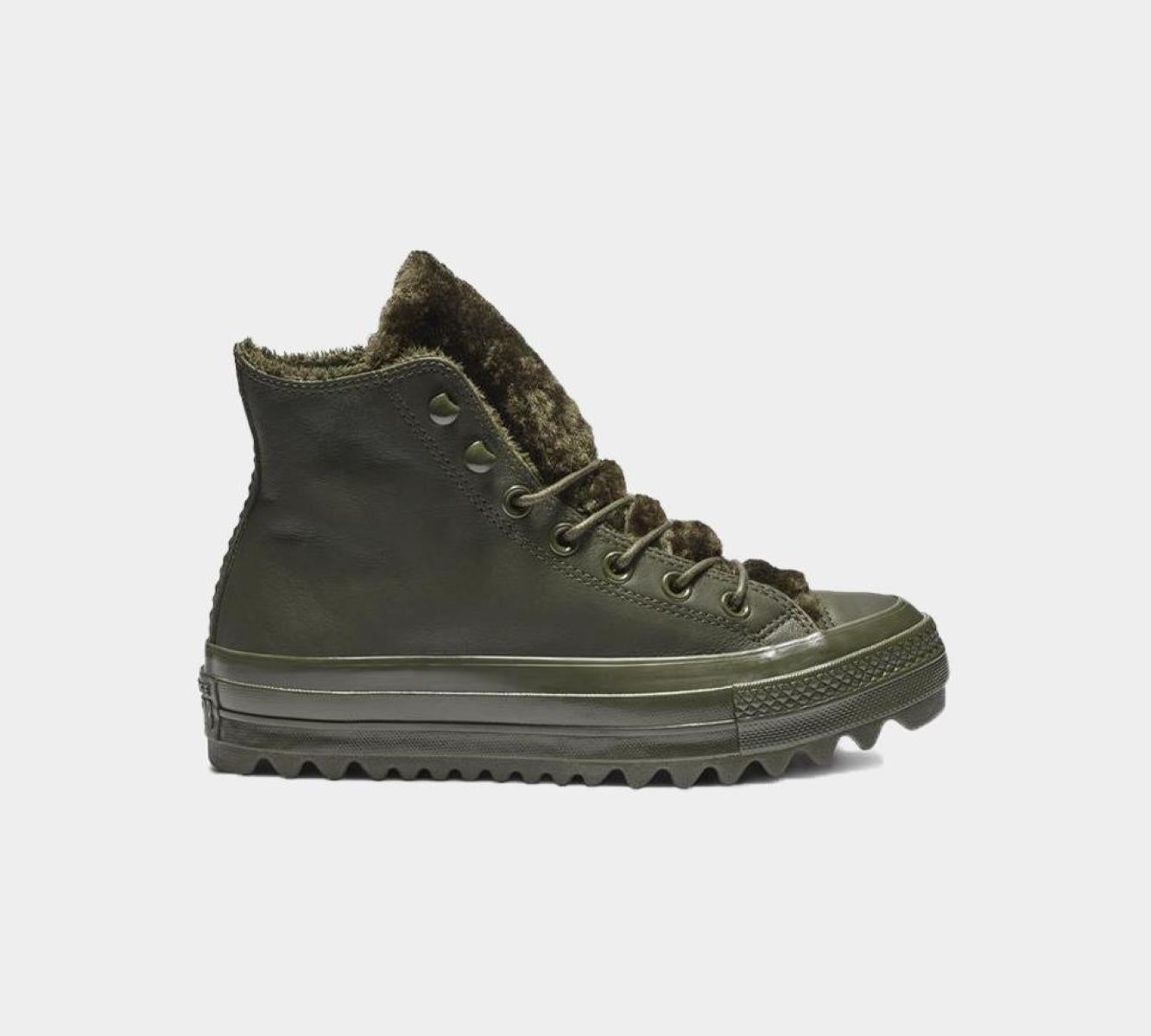 Converse CTAS Lift Ripple Utility Green Womens Shoes UK 3-8
