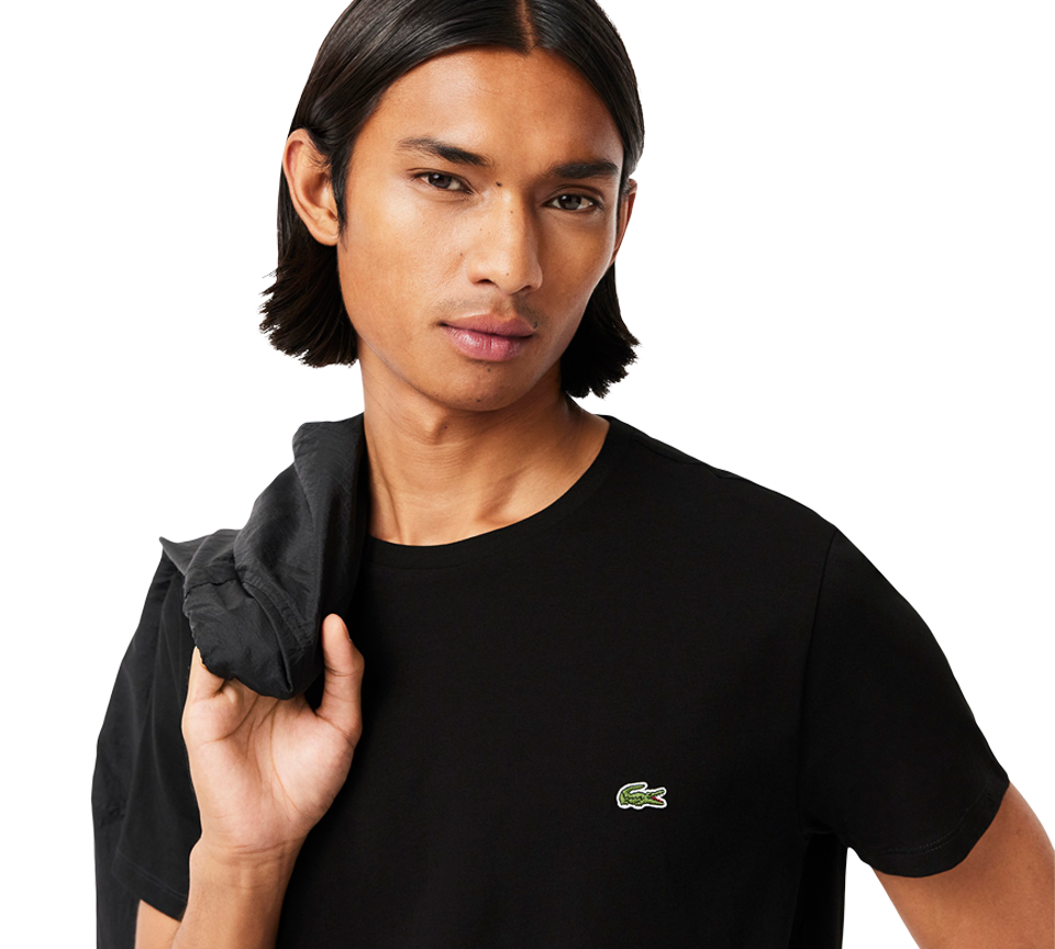 Lacoste Pima Cotton T-Shirt Mens Black White Blue Green Crew Neck Tee UK S-2XL