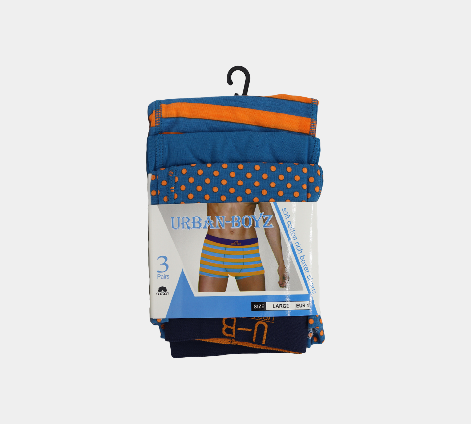 Urban-Boyz Soft Cotton Rich Boxer Shorts S-2XL