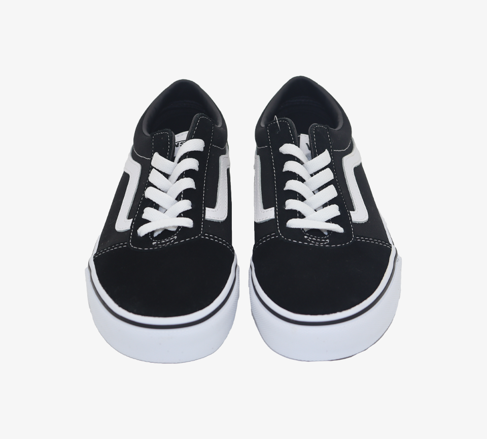 Vans Ward Canvas Kids Girls Shoes Black/White UK 10-13/1-8