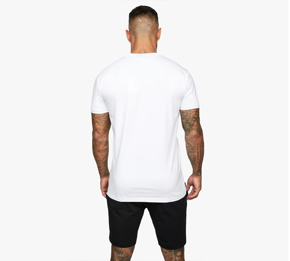 Gym King Fundamental T-Shirt Mens Casual Gym Jersey Tee Black and White UK XS-2XL