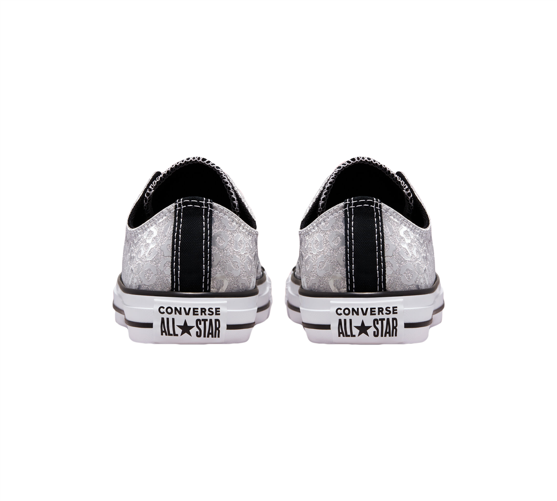Converse Womens Authentic Glam Chuck Taylor All Star Shoes Silver/White UK 3-8