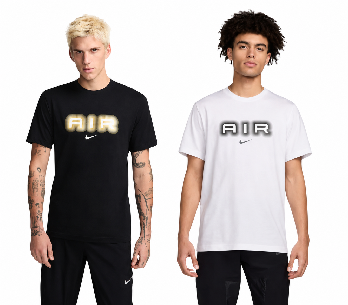 Nike Air Graphic Logo Tee Mens Black and White Short Sleeve Crew Neck T-Shirt UK S-2XL