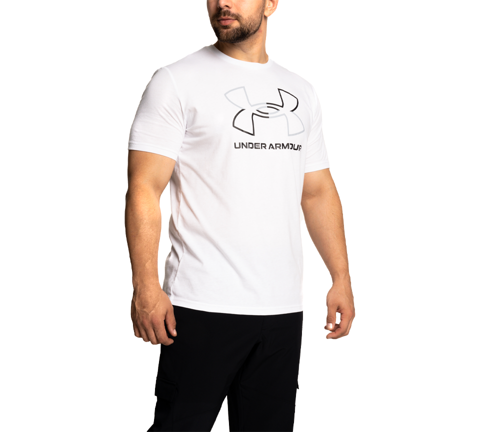 Under Armour Foundation T-Shirt Mens Black White Grey Short Sleeve Crew Neck Tee UK S-2XL