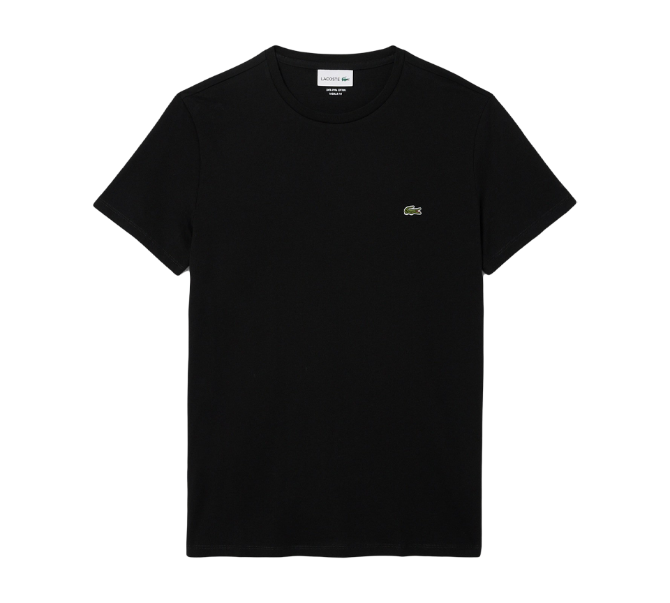Lacoste Pima Cotton T-Shirt Mens Black White Blue Green Crew Neck Tee UK S-2XL