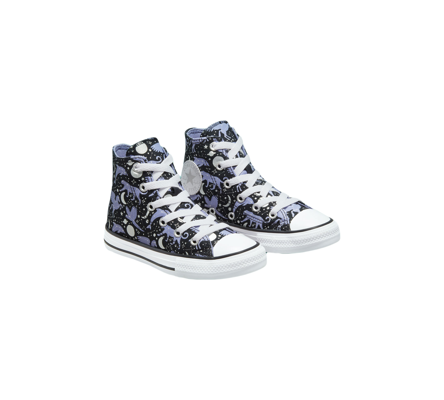 Converse Constellations Chuck Taylor Junior All Star Shoes Black/Slate/Lilac UK 10-13/1-5.5