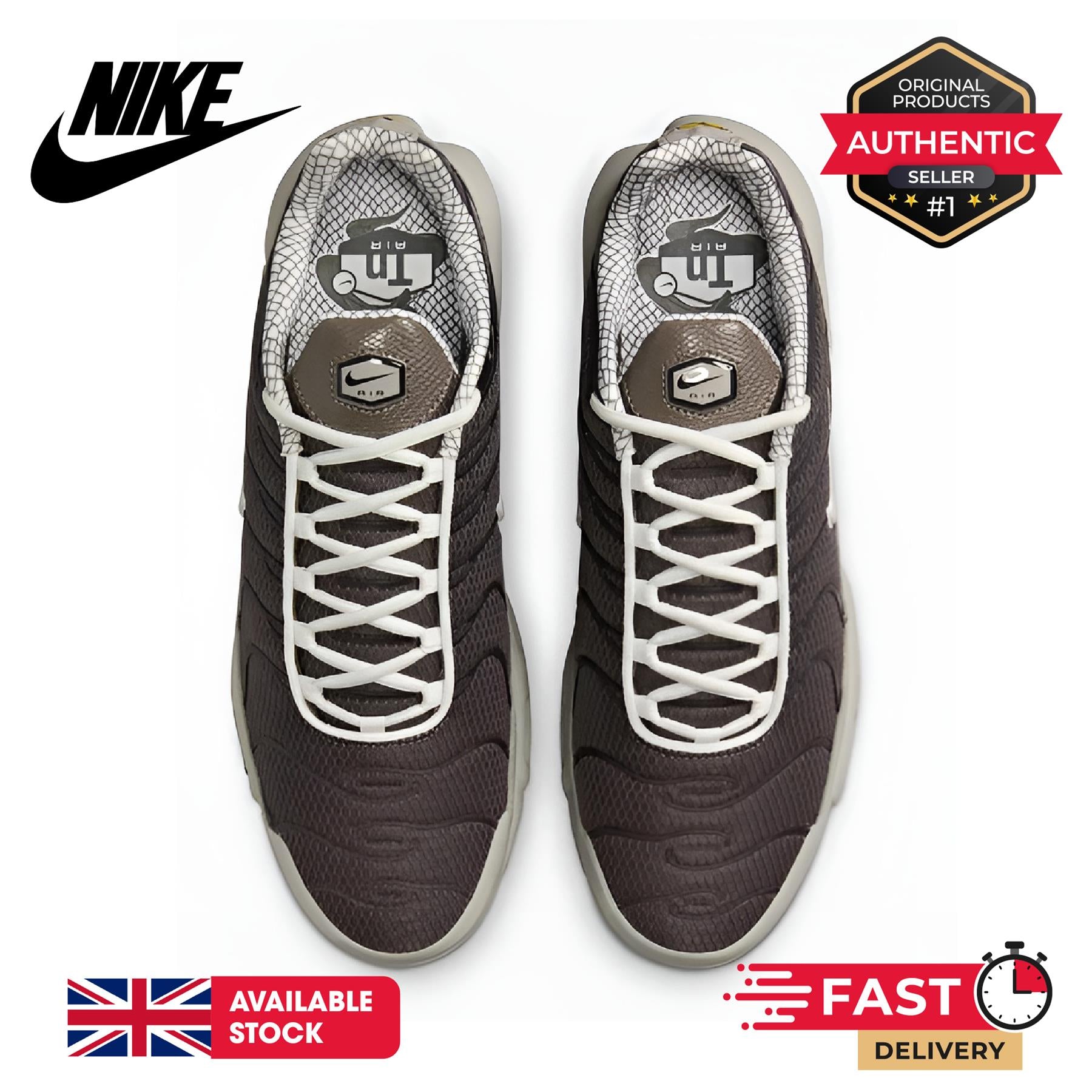 Nike Air Max Plus Cave Stone White Grey Shoes - UK 6-12