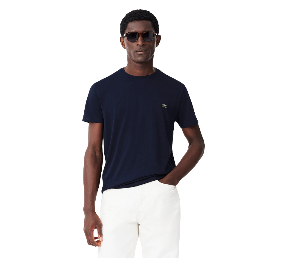 Lacoste Pima Cotton T-Shirt Mens Black White Blue Green Crew Neck Tee UK S-2XL
