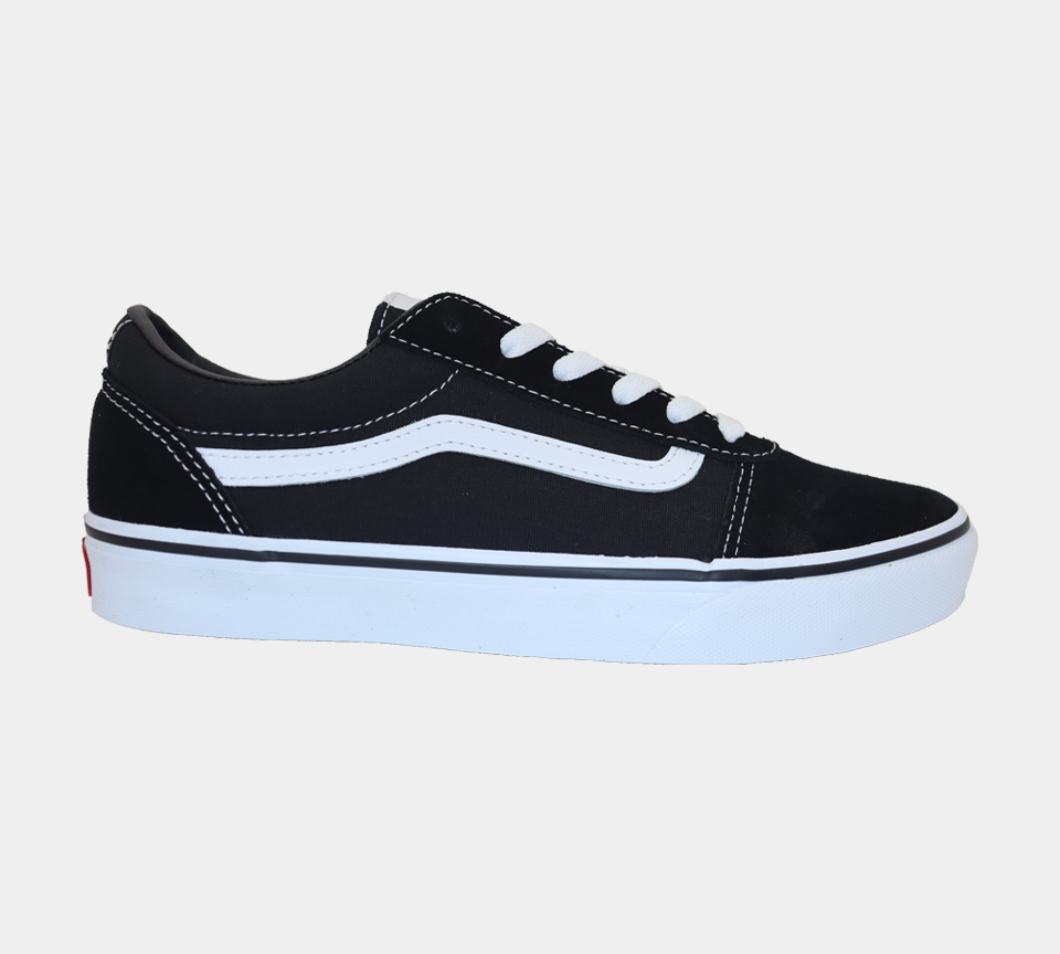 Vans Ward Canvas Kids Girls Shoes Black/White UK 10-13/1-8