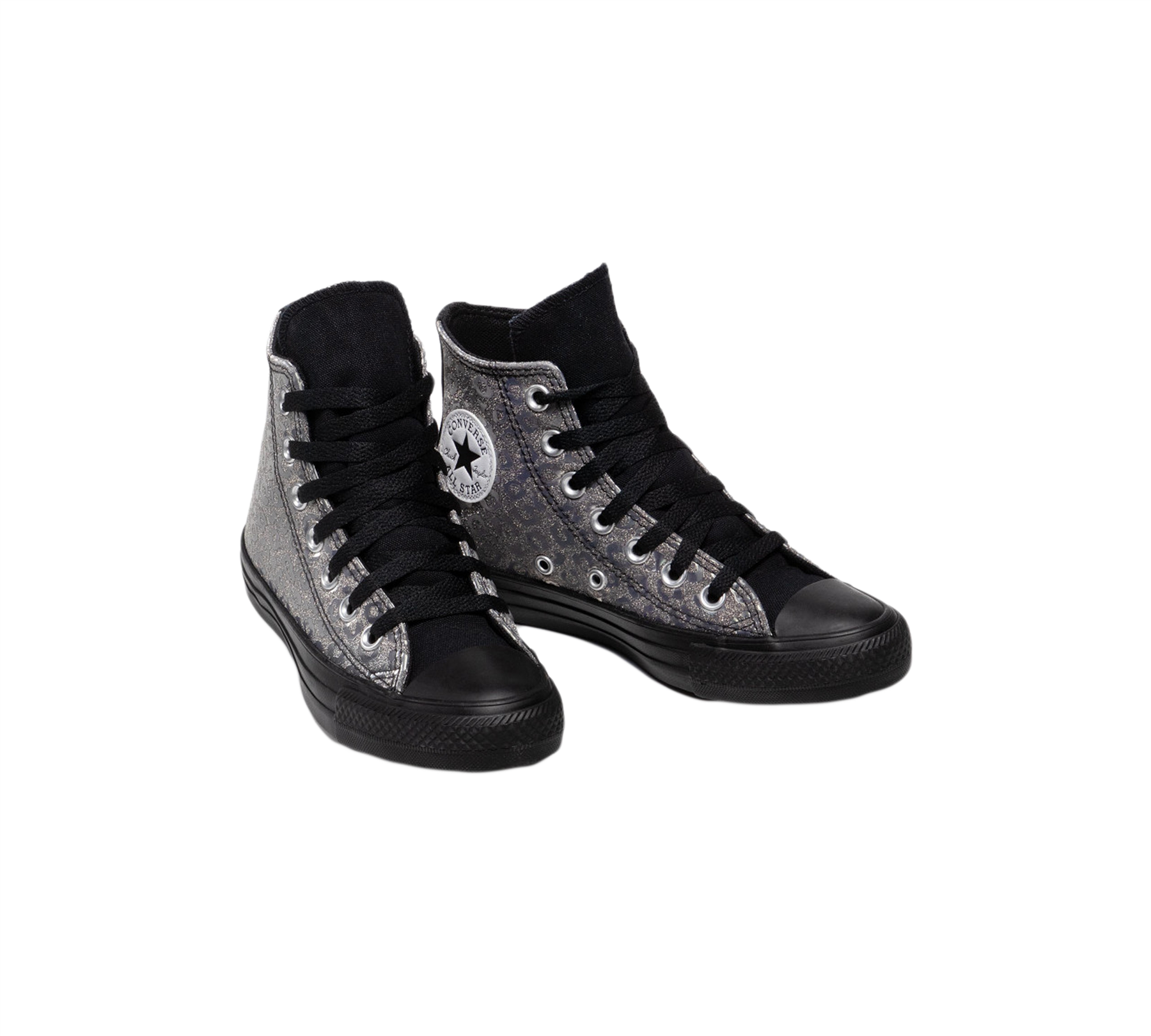 Converse Womens Authentic Glam Chuck Taylor All Star Shoes Black/Silver UK 3-8