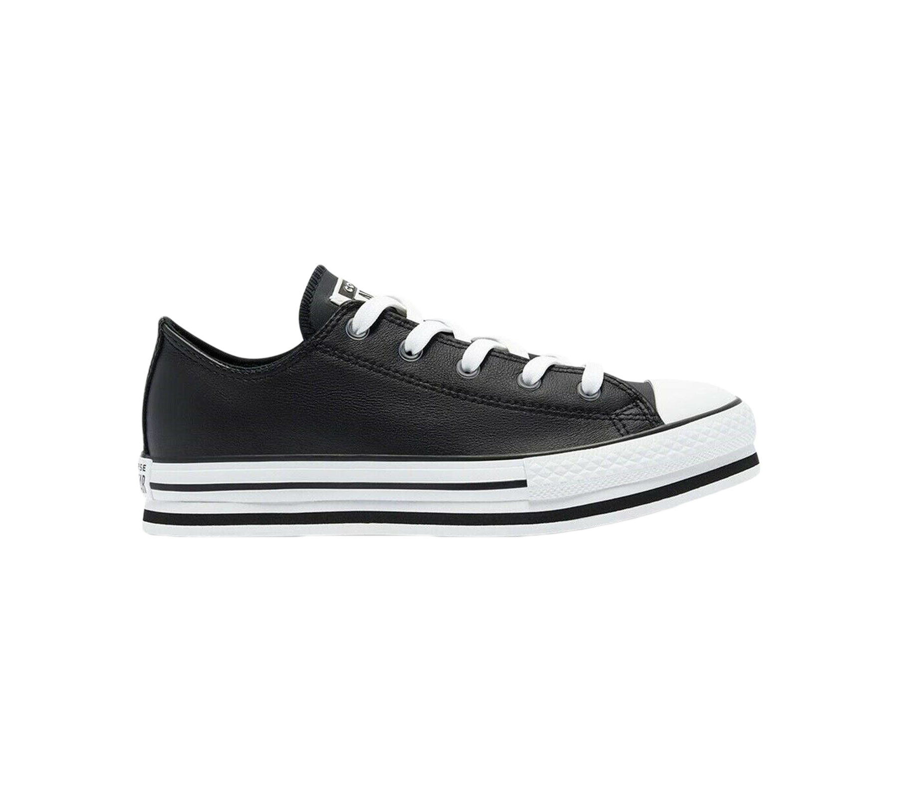 Converse Big Kids Leather Black Junior UK 10-13/1-5.5