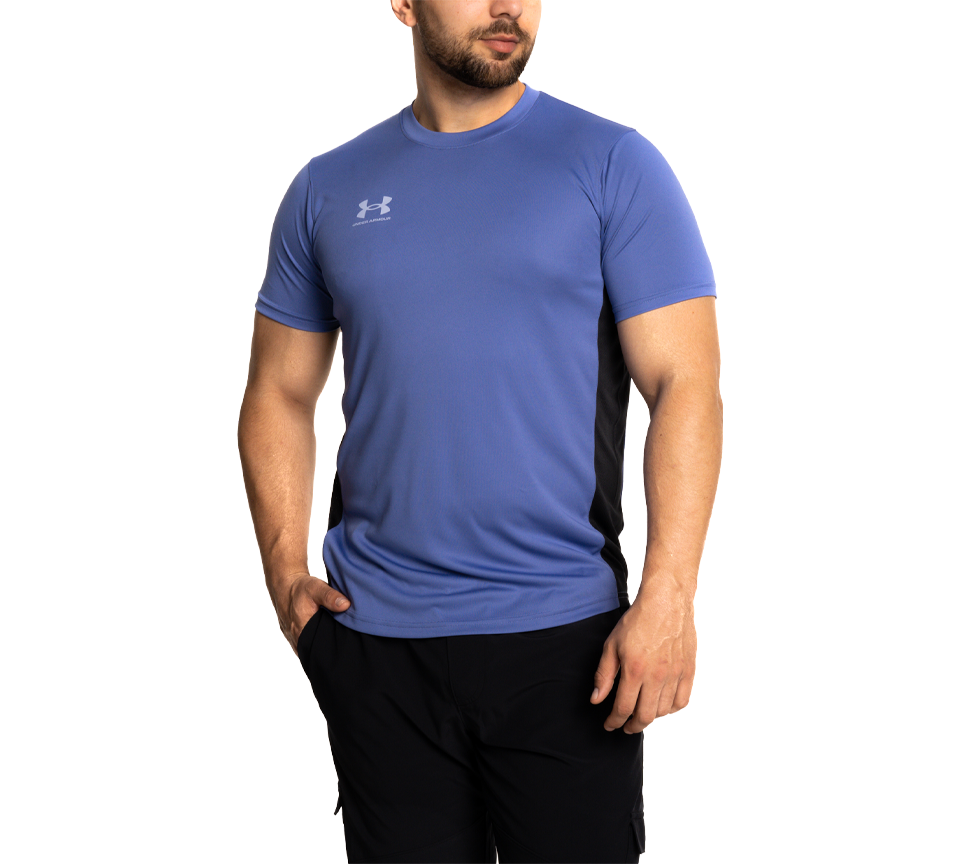 Under Armour Challenger Training T-Shirt Mens Midnight Navy and Starlight Gym Tee UK S-2XL