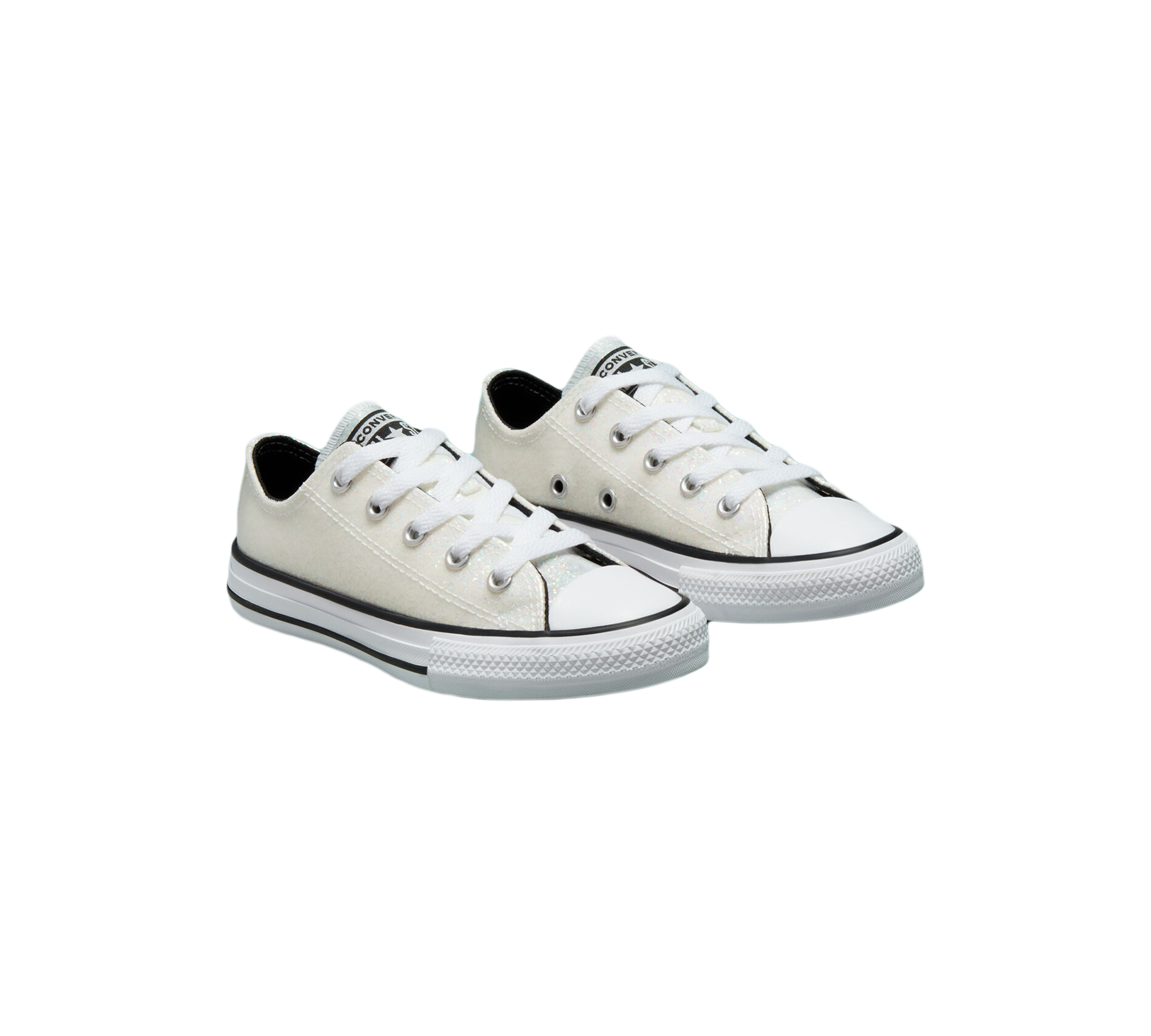 Converse Winter Glitter Chuck Taylor Junior All Star Shoes Silver/White UK 10-5.5