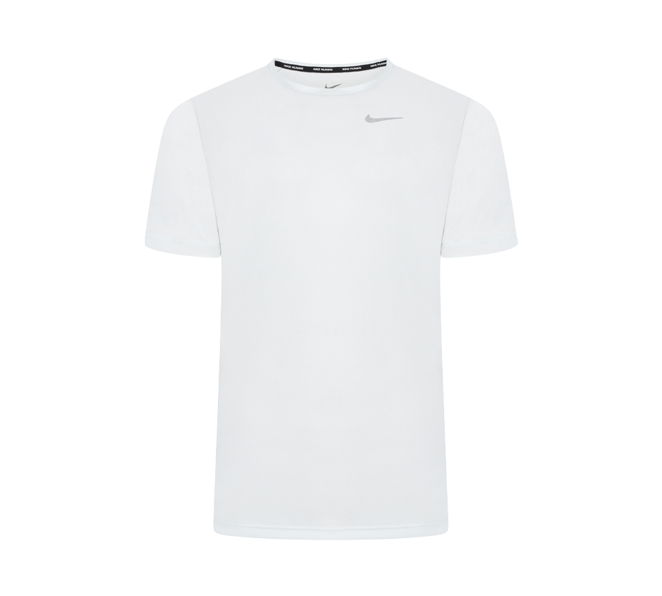 Nike Miler Running T-Shirt Mens White Dri-FIT Short Sleeve Training Tee UK S-2XL