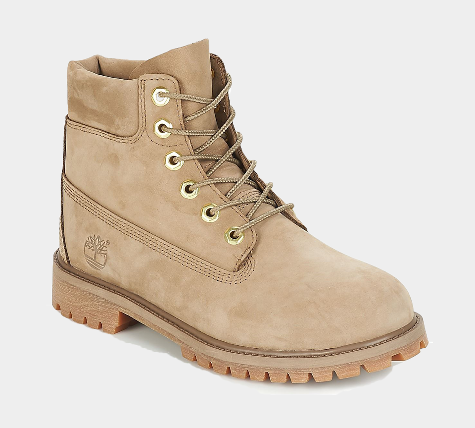 Timberland 6" Premium Juniors Waterproof Boots Dark Beige - UK 3-6