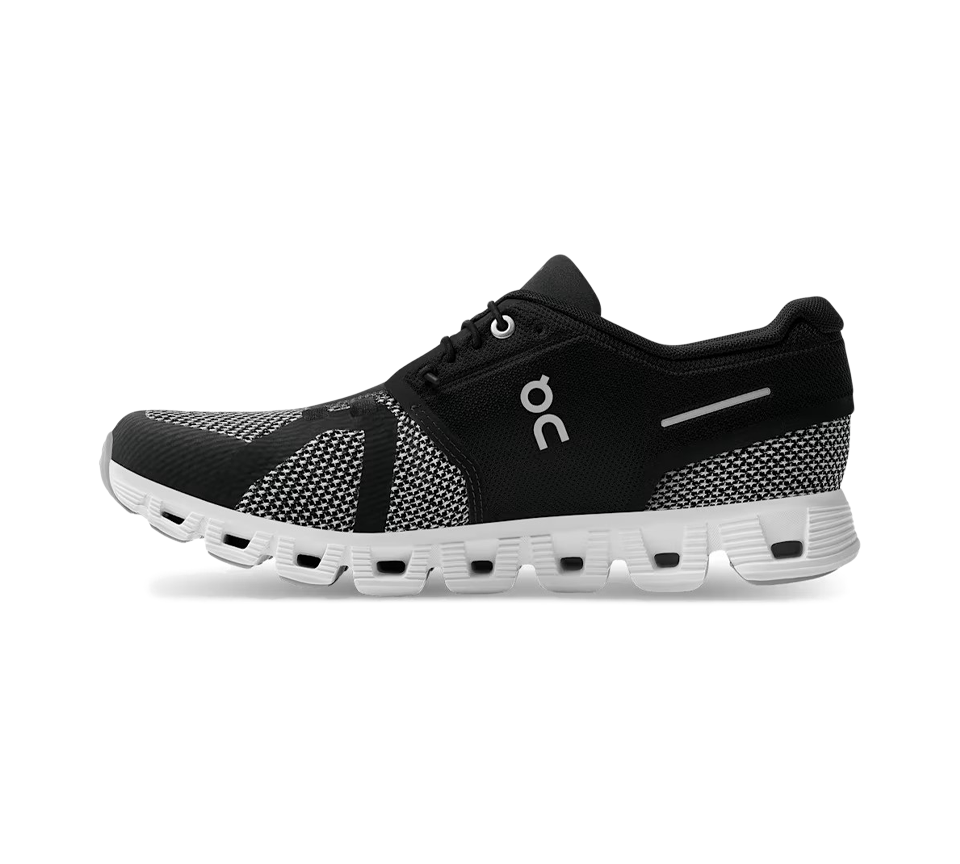 ON Cloud 5 Combo Womens Trainers Black Alloy Shoes UK 4-5