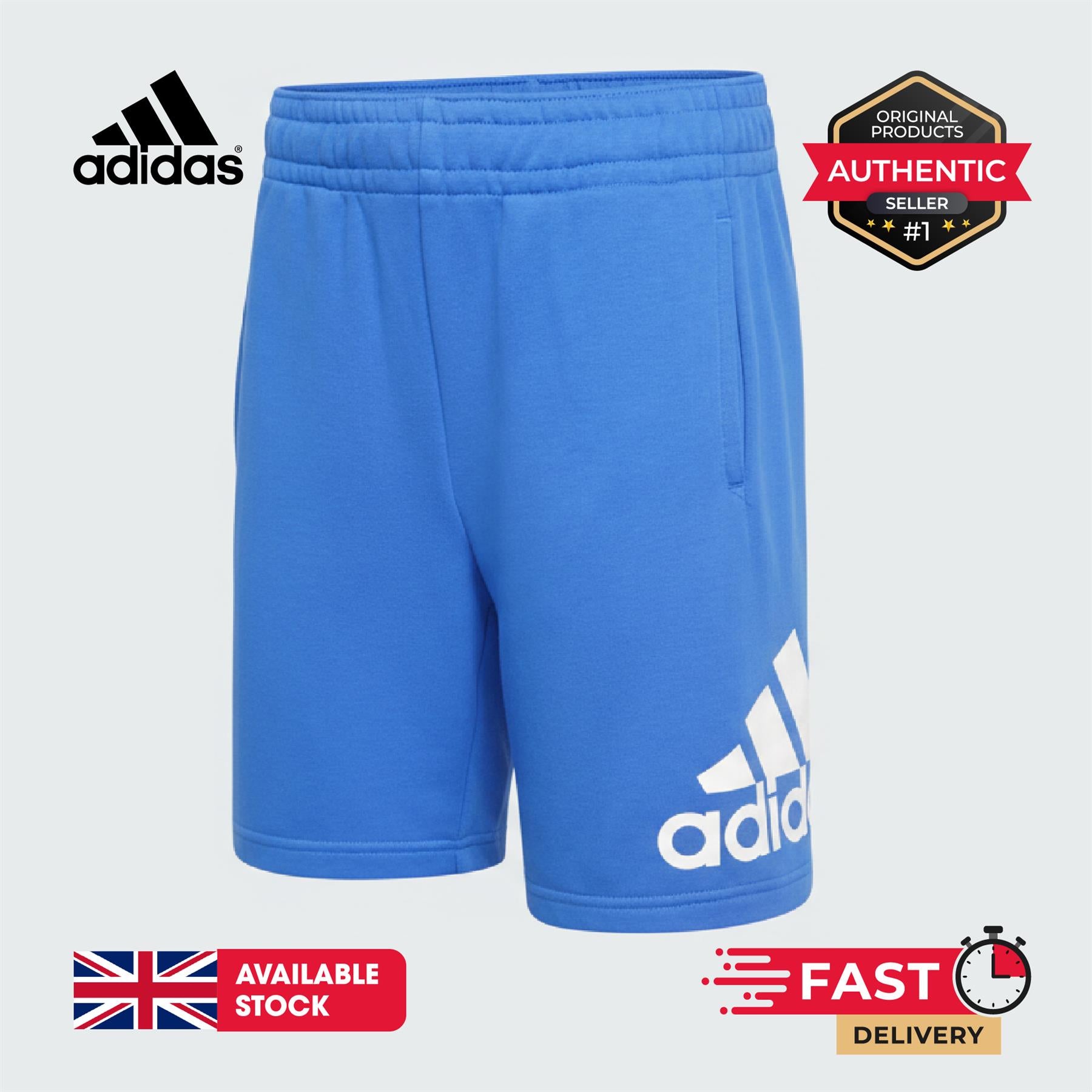 Adidas Kids Training Workout Sport Gym Shorts with Pockets Blue - 2XS-L