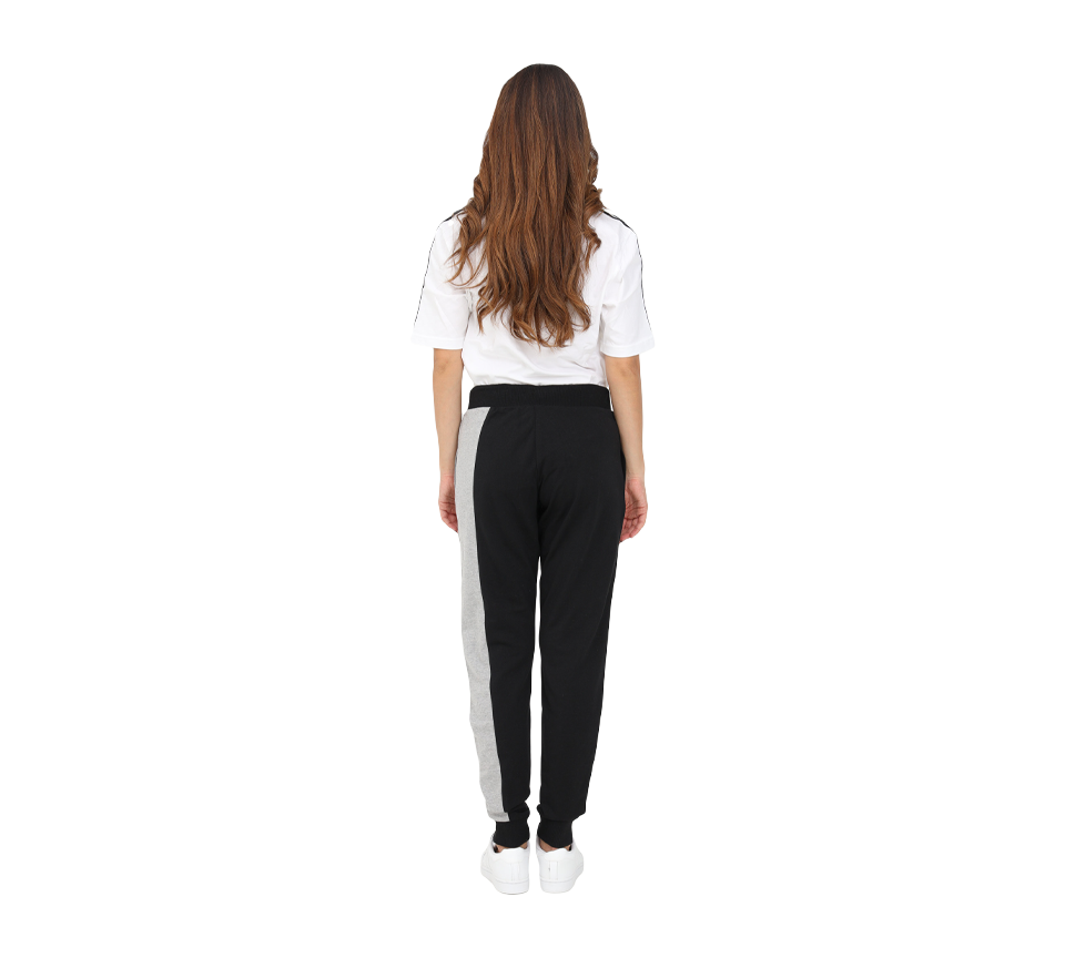 Adidas Essentials Colorblock Womens Joggers Black/Grey Heather/White UK S-XL
