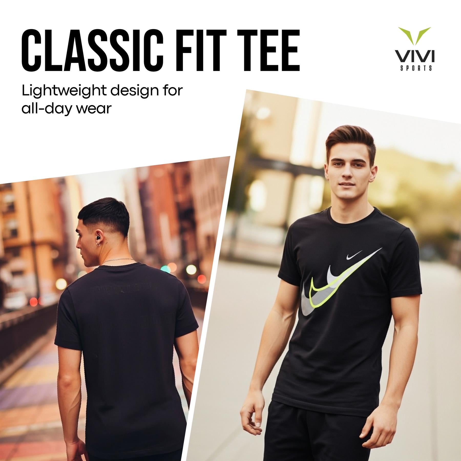 Nike Court SwooshMoto Logo Tee Mens Black and Grey Short Sleeve Crew Neck T-Shirt UK S-2XL
