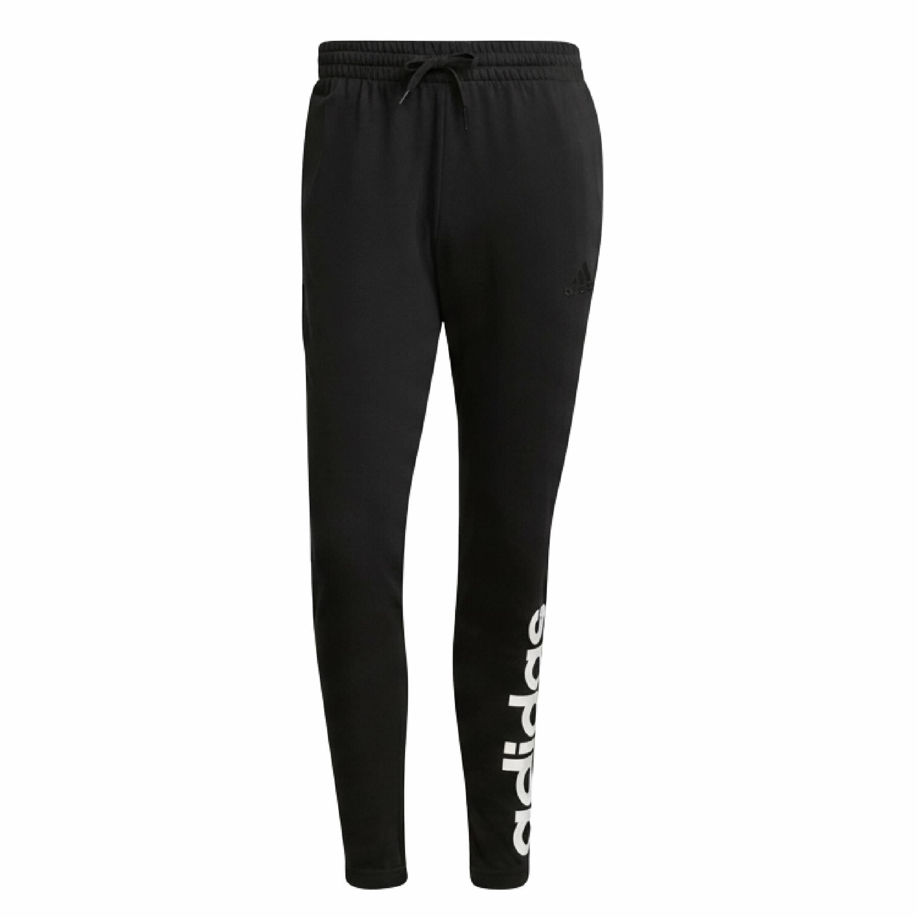 Adidas Essentials French Terry Mens Tapered Elastic Cuff Logo Joggers Black UK M-XL
