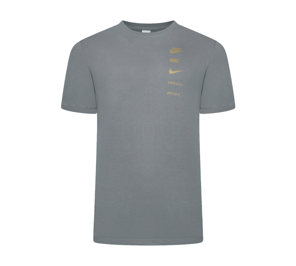 Nike Multi Logo Tee Mens White Grey Blue Short Sleeve Crew Neck T-Shirt UK S-2XL