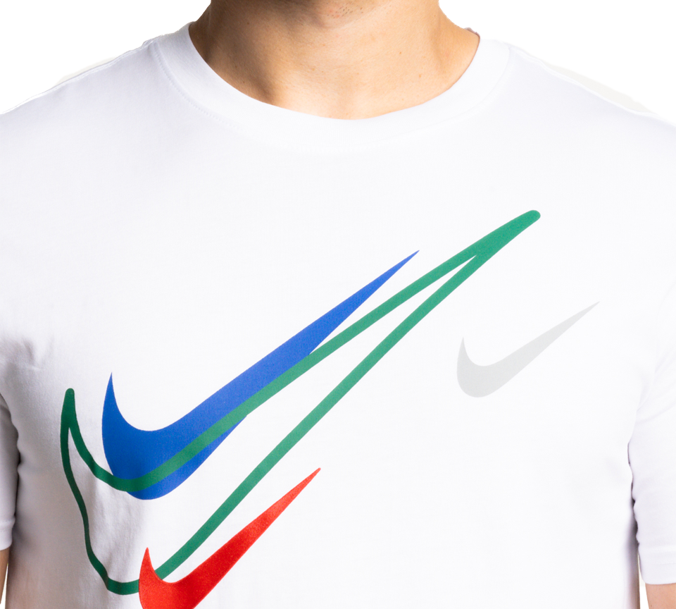 Nike Sportswear Short Sleeve Swoosh Logo T-Shirt Mens White Black Grey Navy Casual UK S-2XL