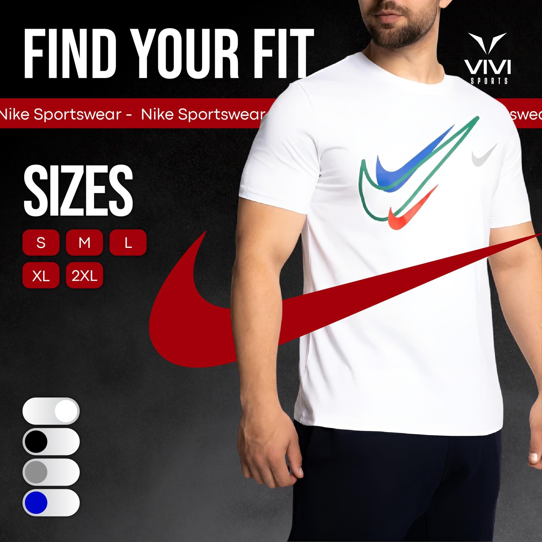 Nike Sportswear Short Sleeve Swoosh Logo T-Shirt Mens White Black Grey Navy Casual UK S-2XL