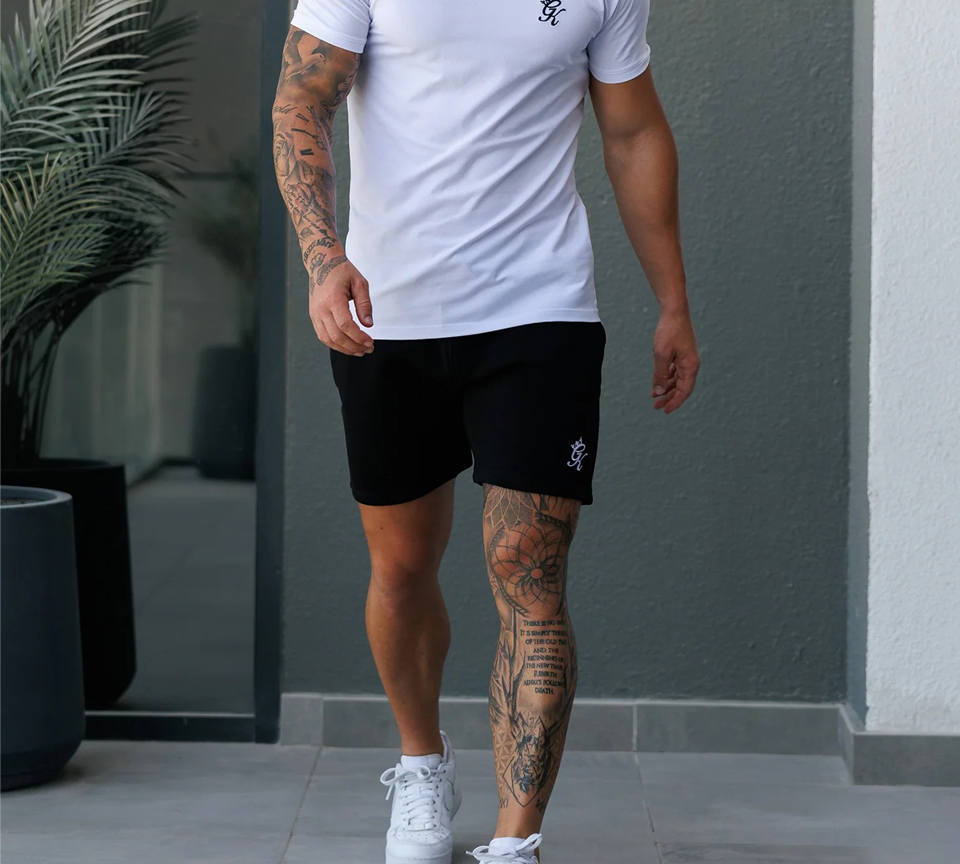 Gym King Fundamental Fleece Shorts Black Mens Slim Fit Casual Shorts S-2XL