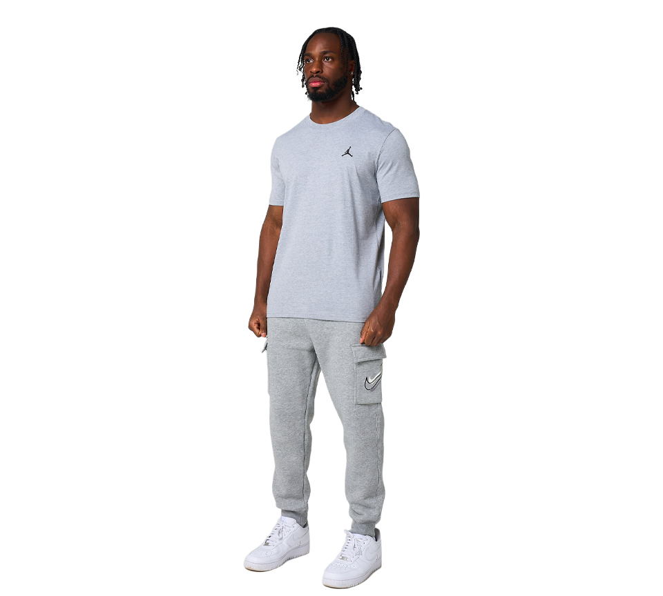Jordan Jumpman Short Sleeve T-Shirt Mens White Grey Crew Neck Tee UK S-2XL