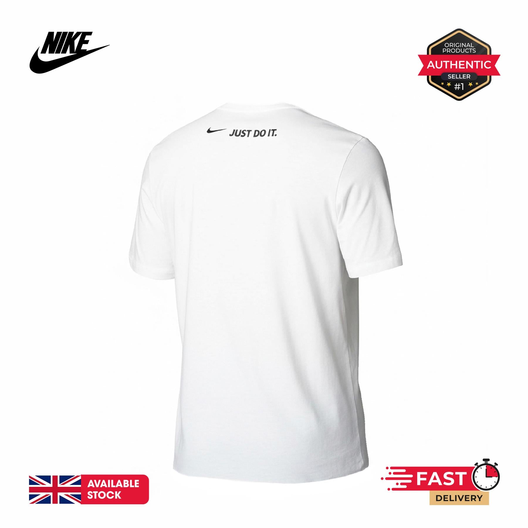 Nike Air Swoosh T Shirt Mens Casual Black and White Crew Neck Short Sleeve Tee UK S-2XL