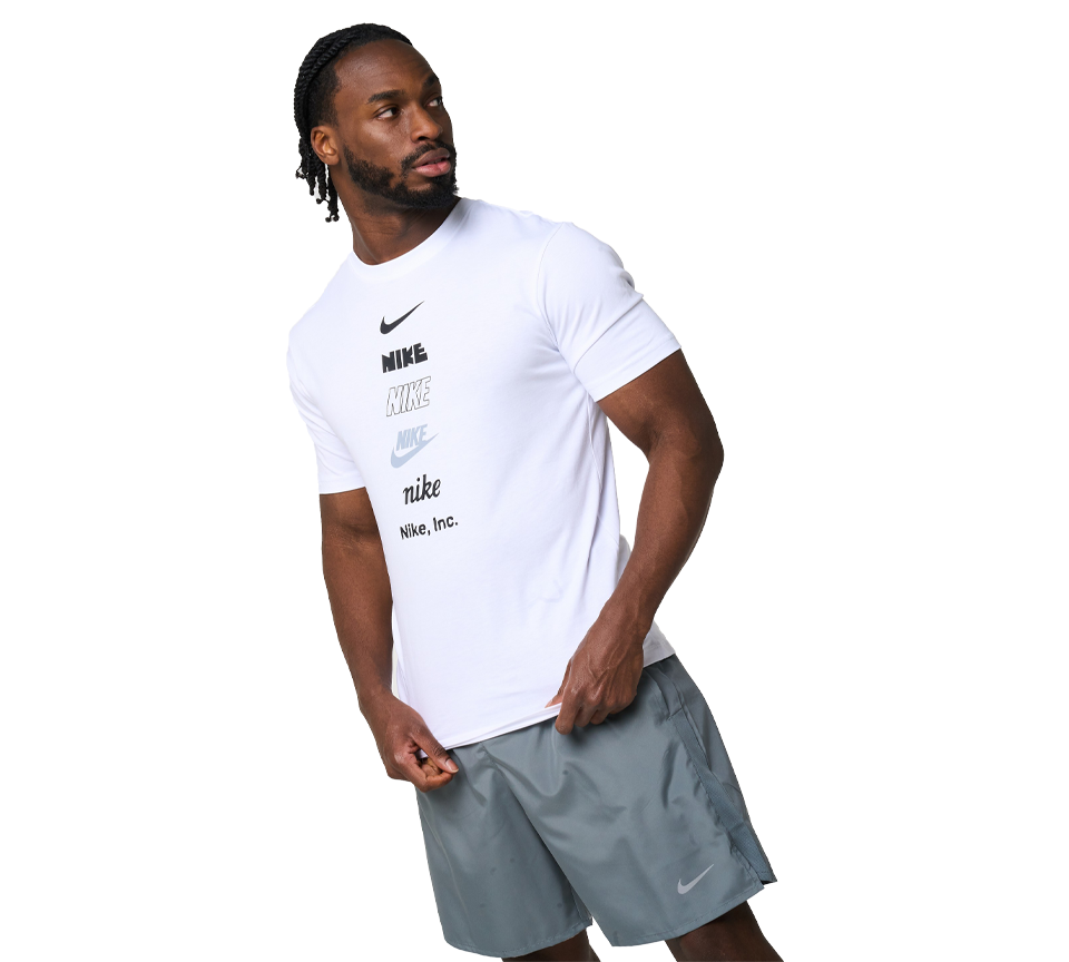 Nike Stack Logo Tee Mens Black and White Short Sleeve Crew Neck T-Shirt UK S-2XL