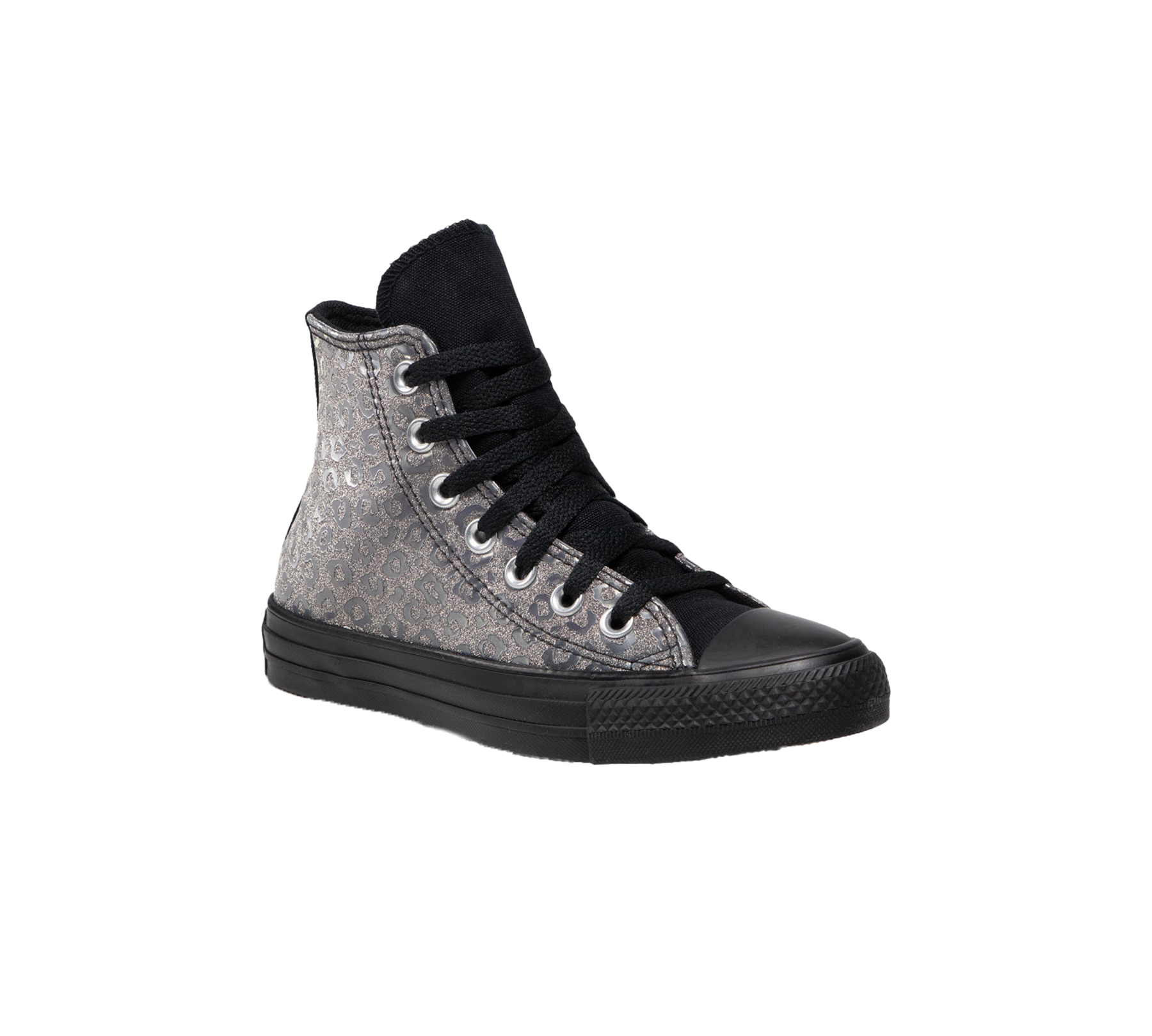 Converse Womens Authentic Glam Chuck Taylor All Star Shoes Black/Silver UK 3-8