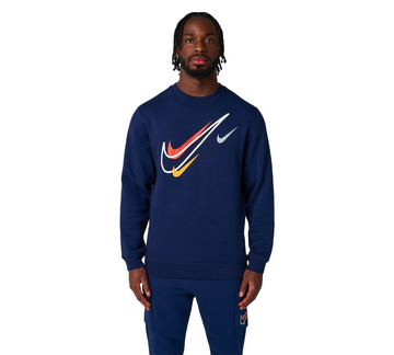 Nike Mens Sportswear Multi Swoosh Fleece Sweatshirt Blue UK S-2XL