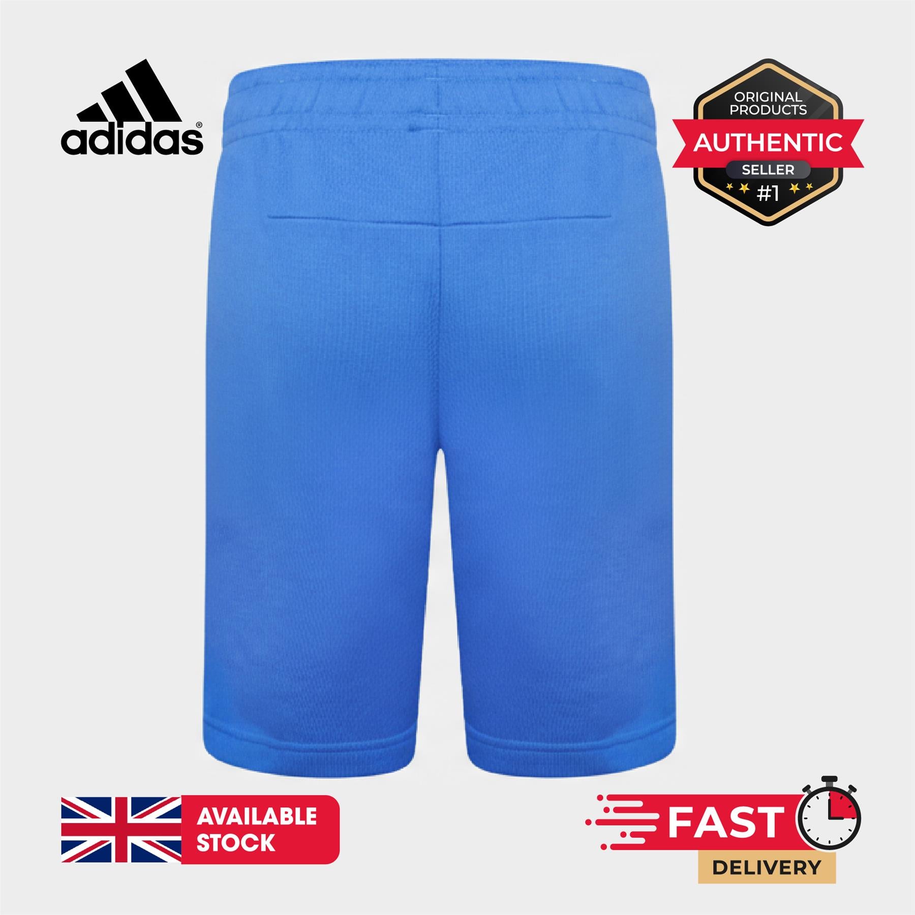 Adidas Kids Training Workout Sport Gym Shorts with Pockets Blue - 2XS-L