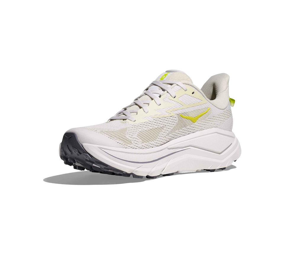 Hoka Mens Challenger 8 Trainers White/Neon Shoes UK 7-11