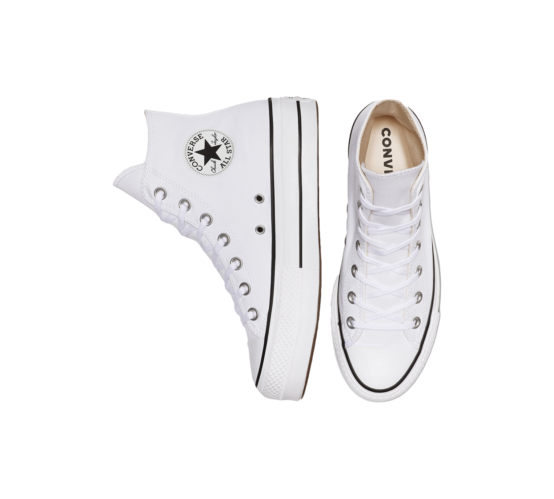 Converse Chuck Taylor Women's All Star Platform Shoes White UK 3-8