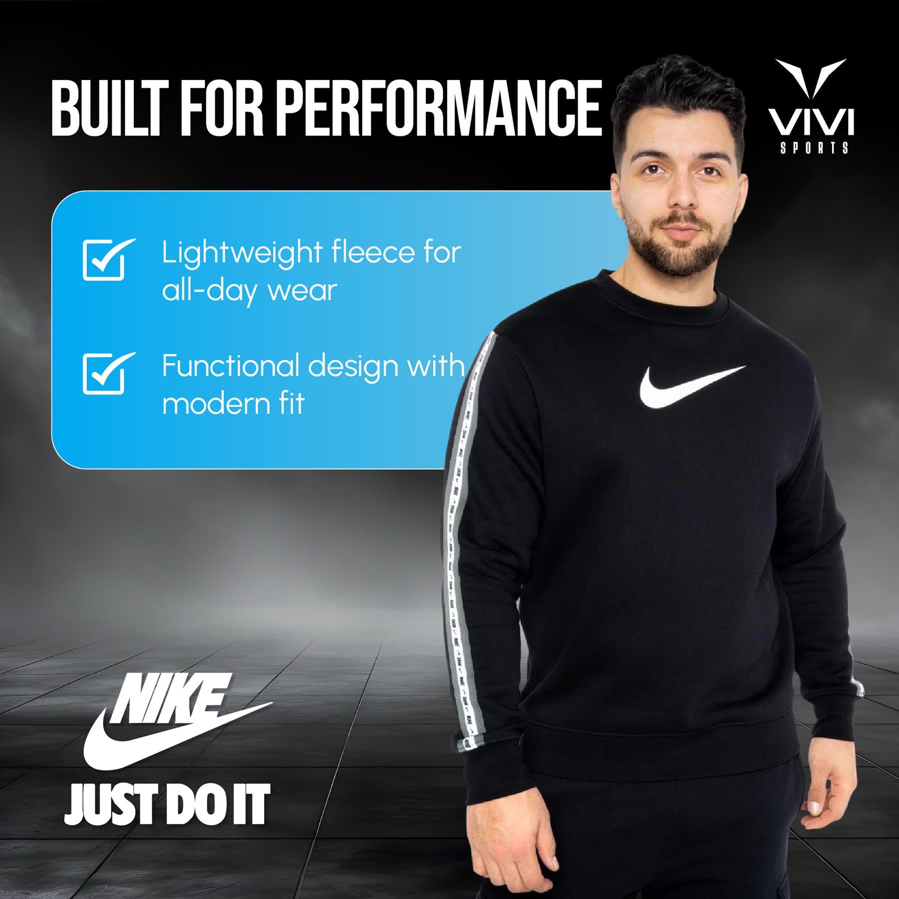 Nike Repeat Sweatshirt Black UK S-XL