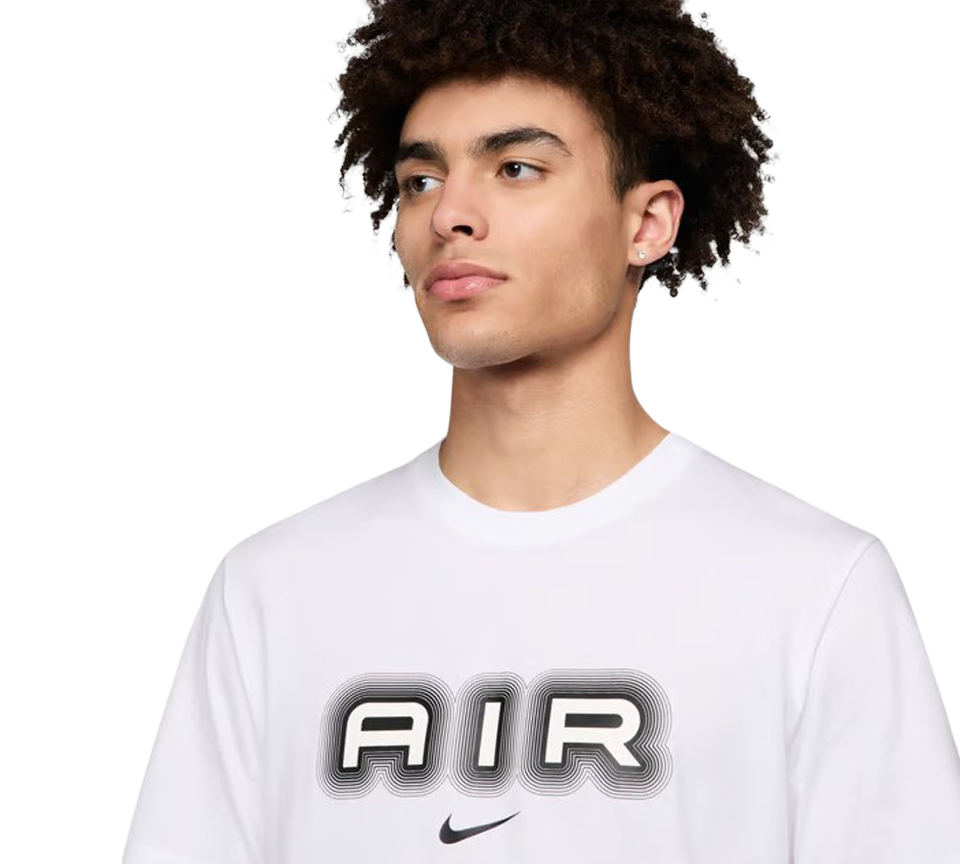 Nike Air Graphic Logo Tee Mens Black and White Short Sleeve Crew Neck T-Shirt UK S-2XL