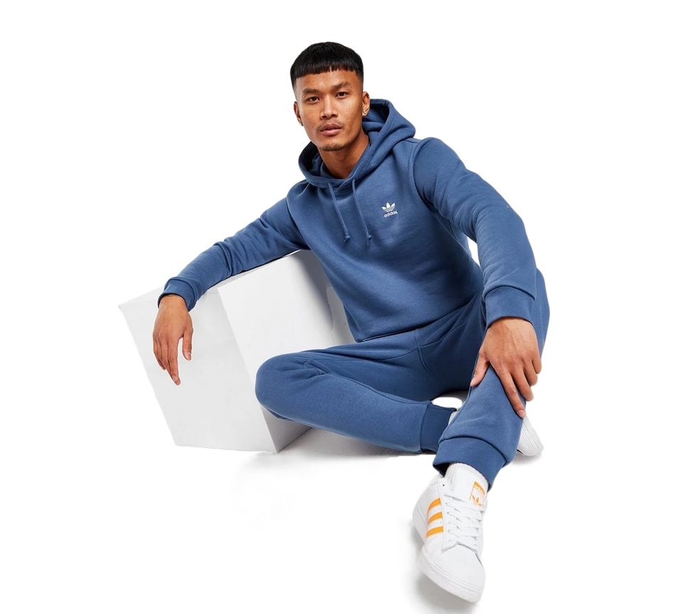 Adidas Originals Trefoil Essential Mens Hoodie Blue - UK XS-L