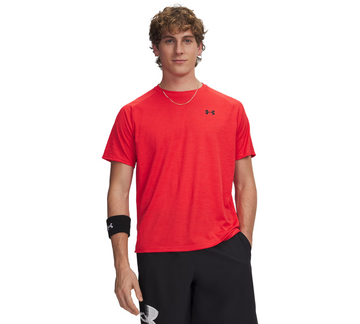 Under Armour Tech Textured Short Sleeve Tee Red Black UK S-2XL