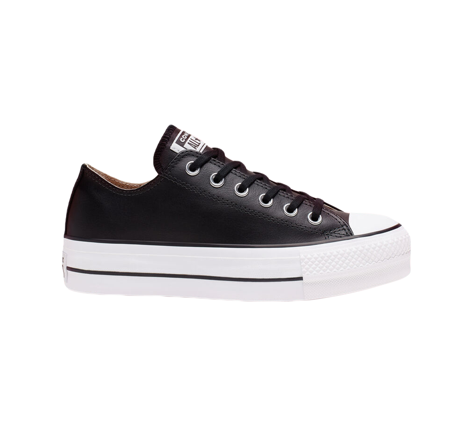 Converse Chuck Taylor All Star Platform Women's Shoes Clean Leather Black UK 3-8