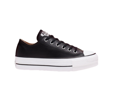 Converse Chuck Taylor All Star Platform Women's Shoes Clean Leather Black UK 3-8
