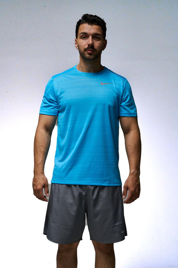 Nike Miler 1.0 Men's Running T-shirt Sky Blue UK S-2XL