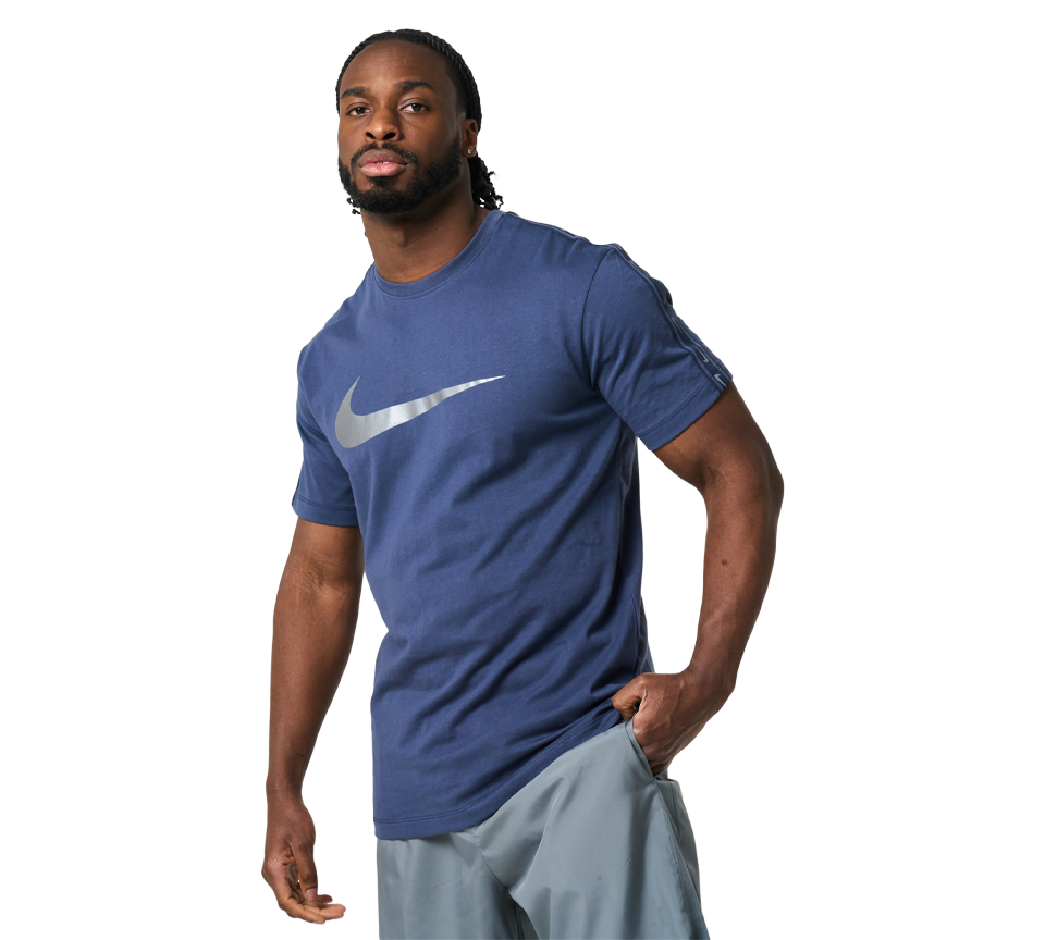 Nike Repeat Tee Mens Blue Reflect Silver Short Sleeve Crew Neck T-Shirt UK S-XL