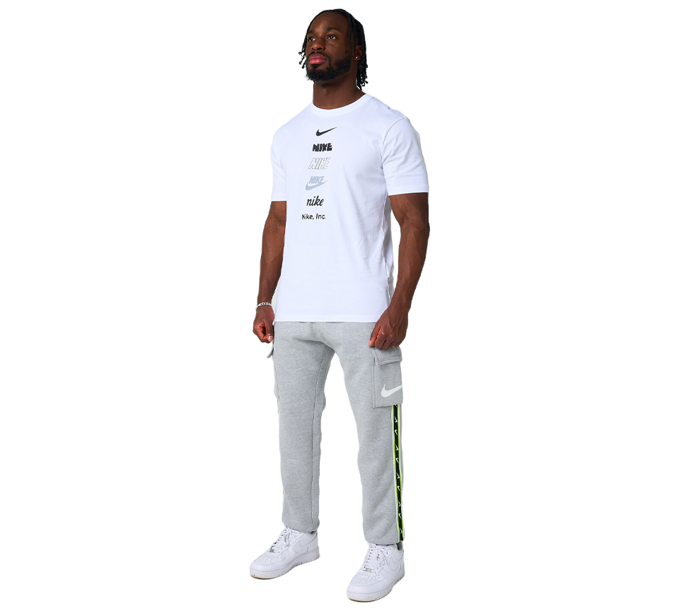 Nike Stack Logo Tee Mens Black and White Short Sleeve Crew Neck T-Shirt UK S-2XL