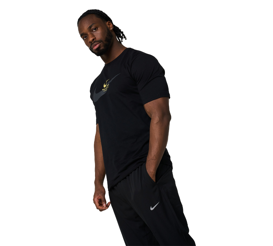 Nike Athletic Dept Tee Mens Black and Blue Short Sleeve Crew Neck T-Shirt UK S-XL